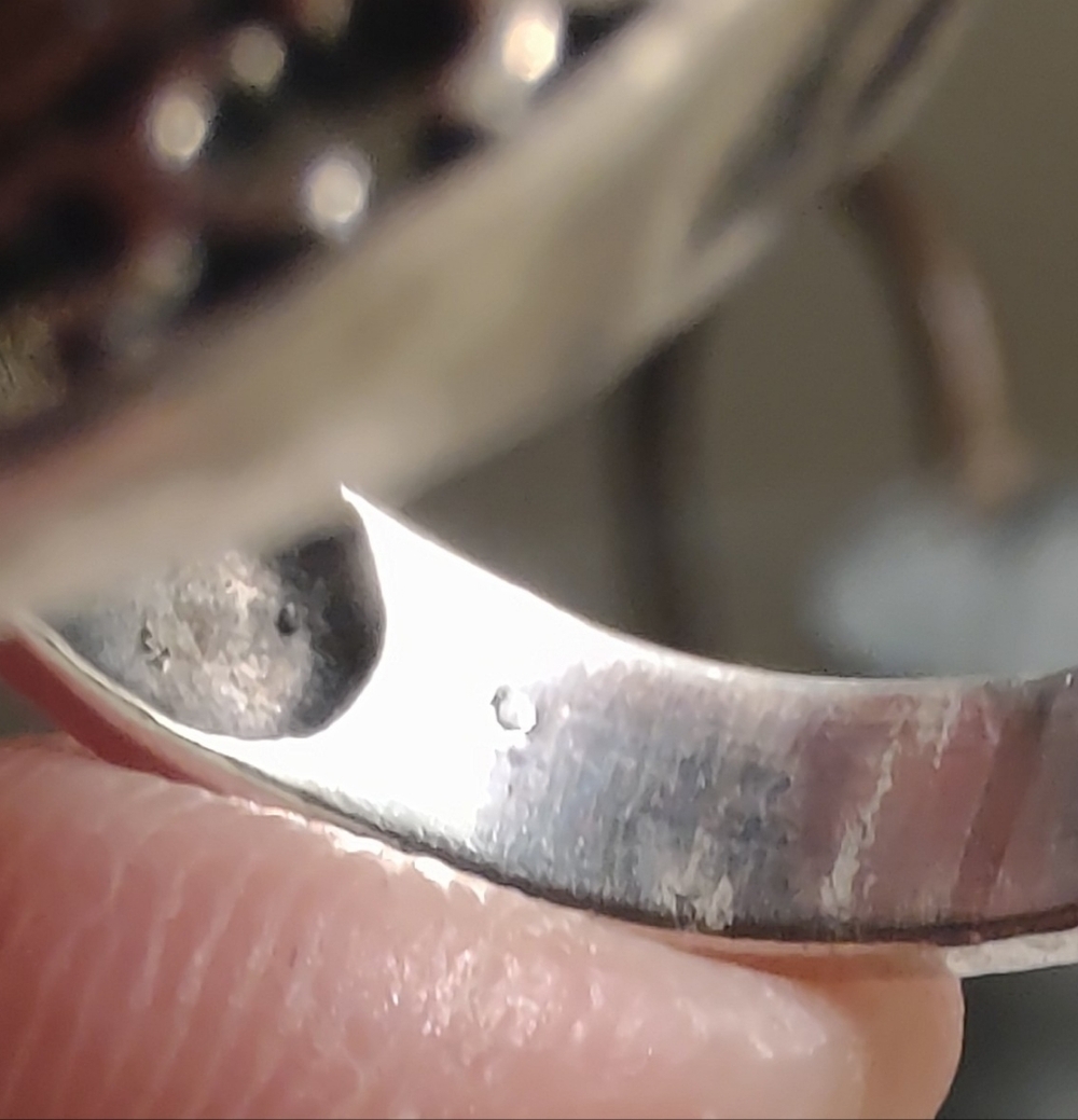 Sterling Silver Oval Detailed Openwork Statement Ring Size 7 - Picture 11 of 12